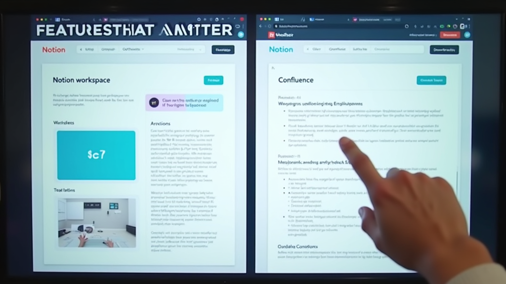Close up shot of a split screen showing two distinct workspaces