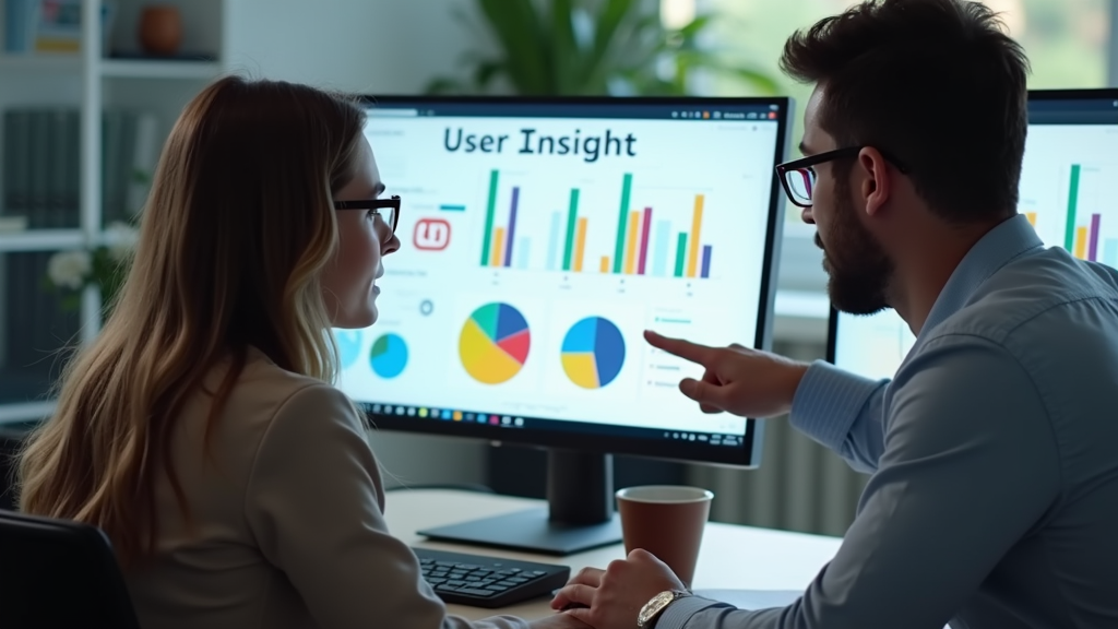 A computer screen displaying various UGC analytics charts and graphs