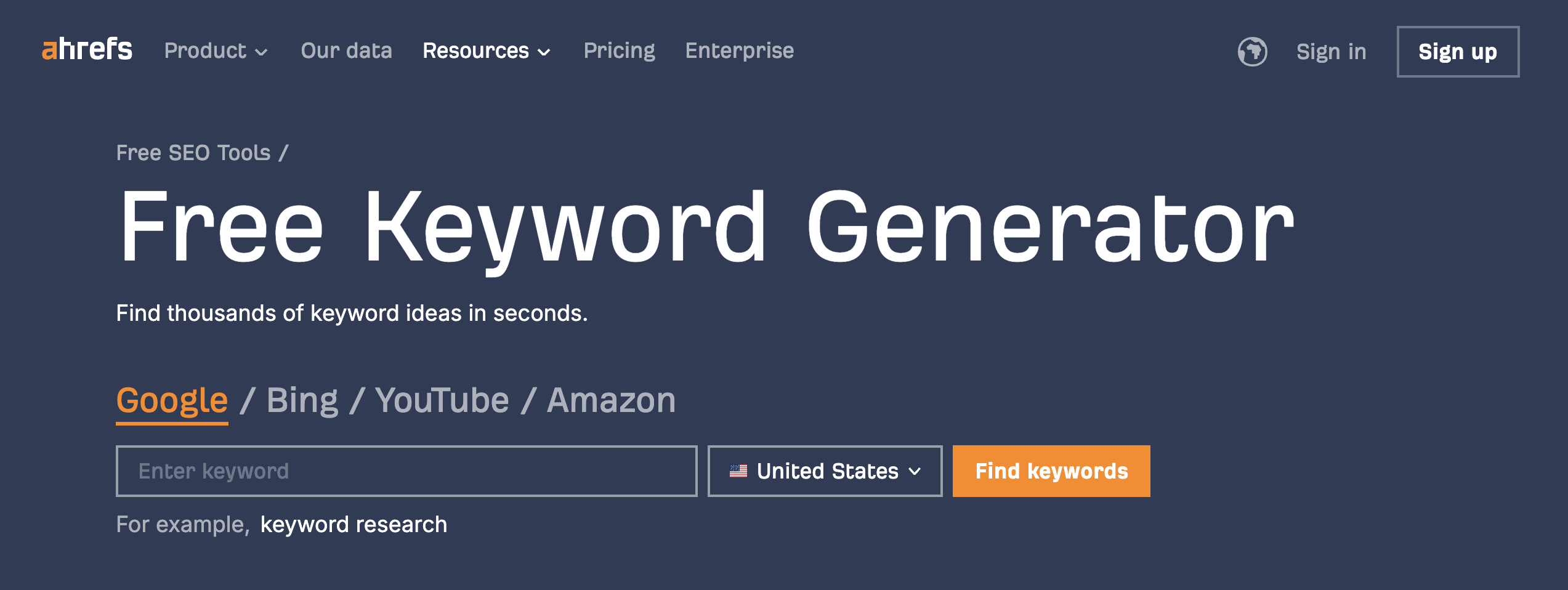 Ahrefs keyword generator